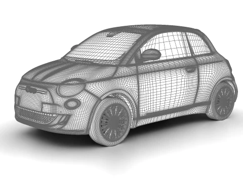 Fiat 500 Hybrid Cabrio 2026 3D Model