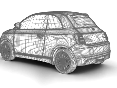 Fiat 500 Hybrid Cabrio 2026 3D Model