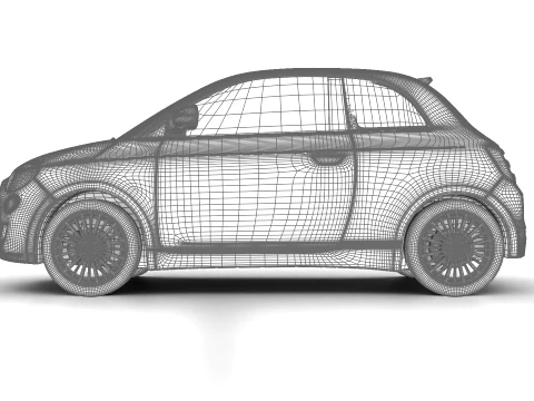 Fiat 500 Hybrid Cabrio 2026 3D Model