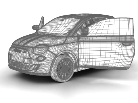 Fiat 500 Hybrid Cabrio 2026 HQ 3D Model