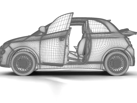 Fiat 500 Hybrid Cabrio 2026 HQ 3D Model