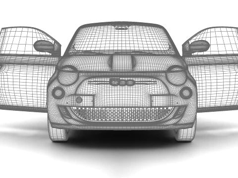 Fiat 500 Hybrid Cabrio 2026 HQ 3D Model