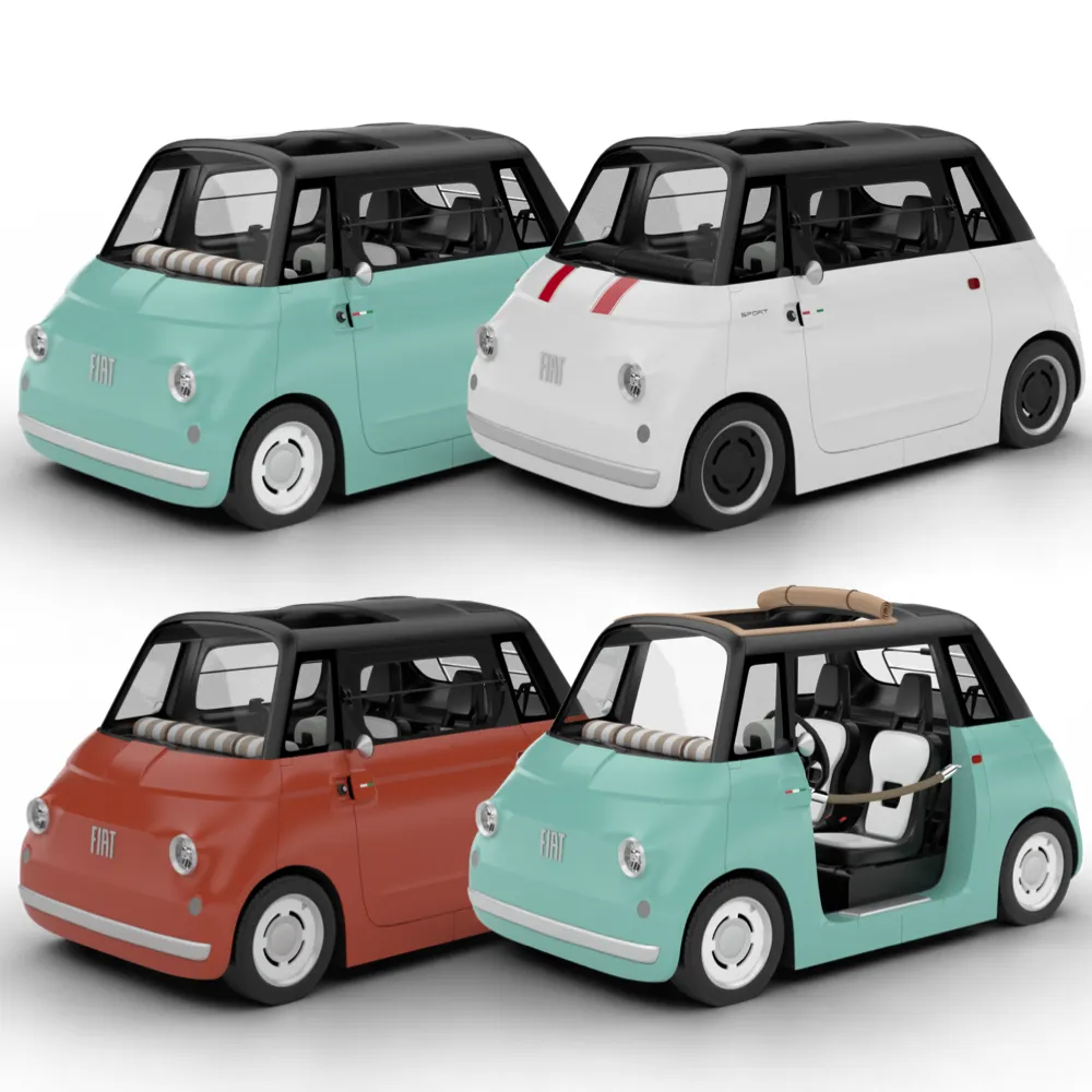 Pack Fiat Topolino 2025 HQ interior 3D Model .c4d .max .obj .3ds .fbx .stl .blend