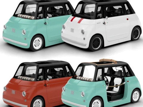 Pack Fiat Topolino 2025 HQ interior 3D Model