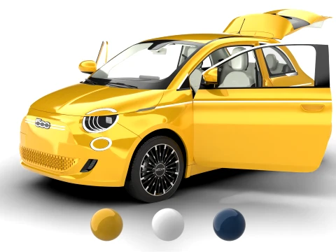 Siedziba Fiata 500 Hybrid 2026 Model 3D