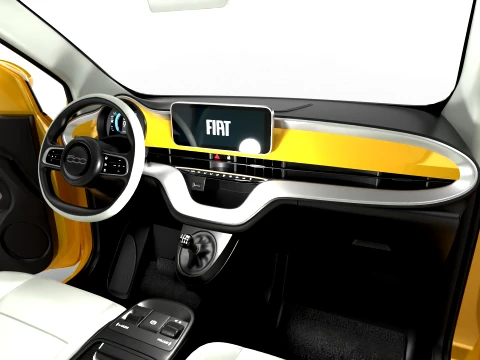 Fiat 500 Hybrid 2026 HQ 3D Model