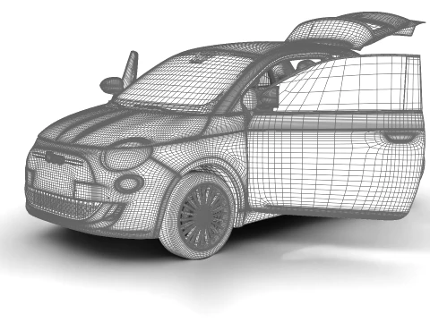 Fiat 500 Hybrid 2026 HQ 3D Model