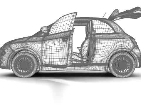 Fiat 500 Hybrid 2026 HQ 3D Model