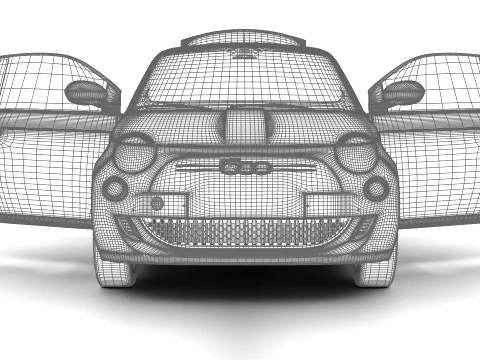 Fiat 500 Hybrid 2026 HQ 3D Model