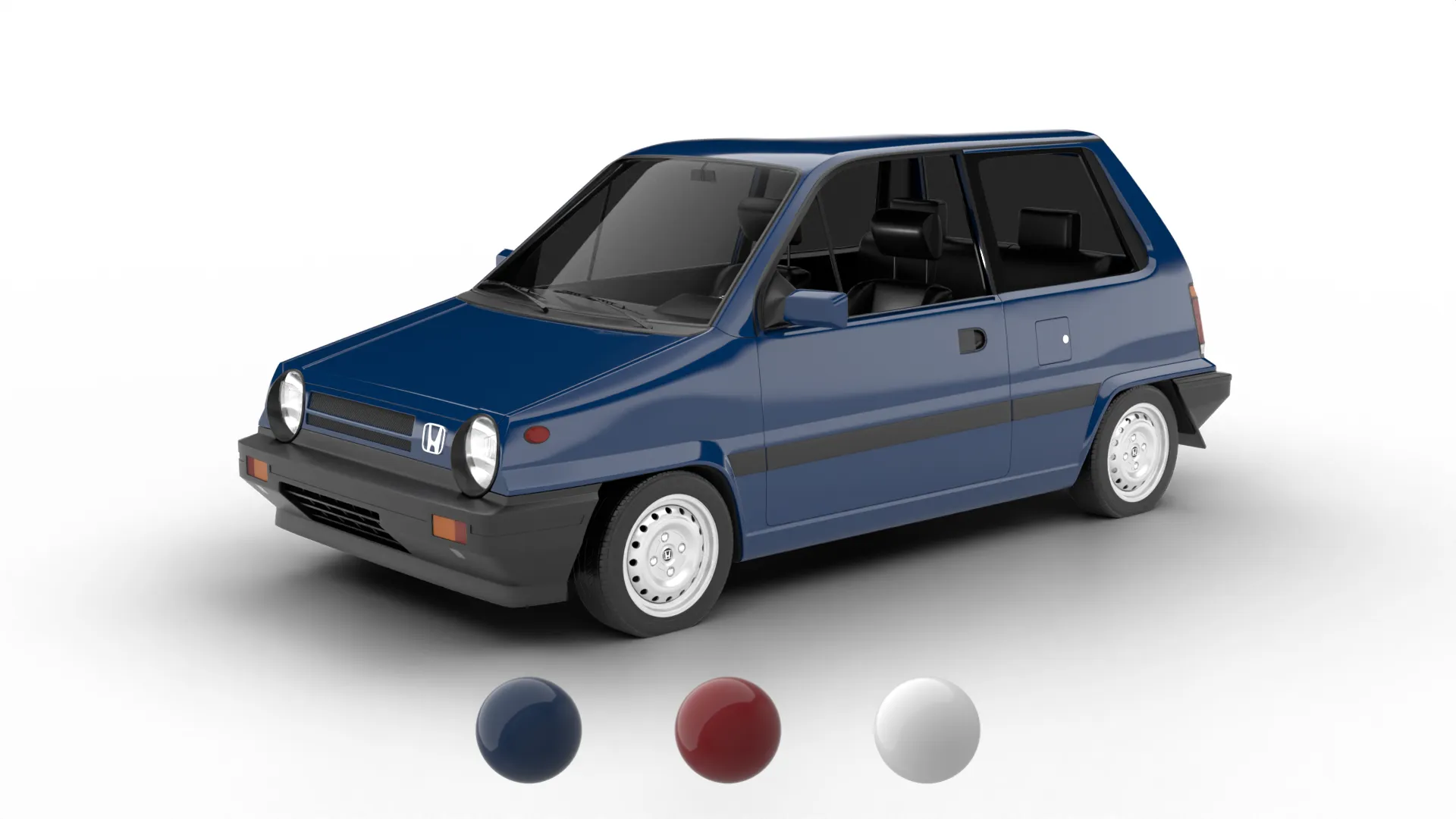 Honda City AA1 1982 3D Model .c4d .max .obj .3ds .fbx .stl .blend