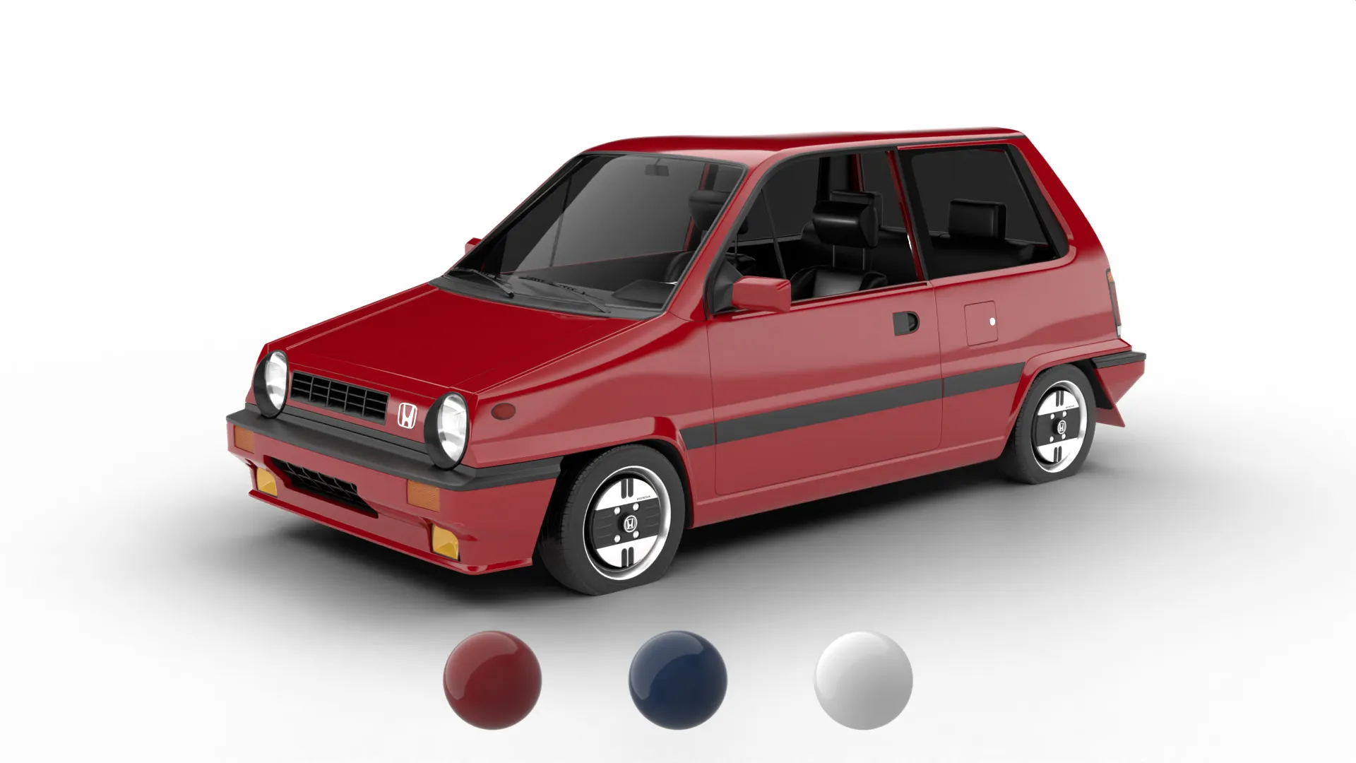 Honda City R 1985 3D Model .c4d .max .obj .3ds .fbx .stl .blend 