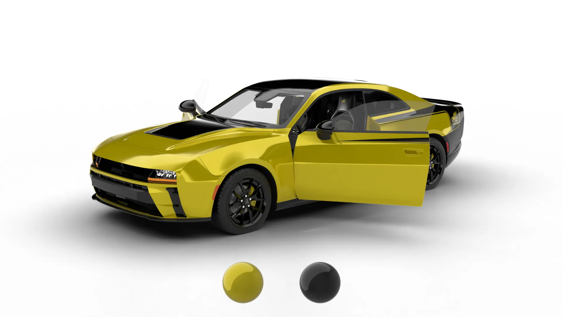 Dodge Charger Super Bee Launch Edition 2027 HQ 3D Model .c4d .max .obj .3ds .fbx .stl .blend 