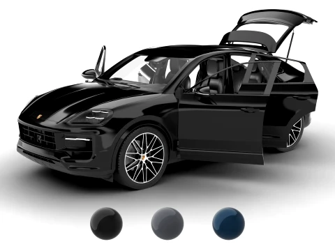 Porsche Cayenne E-Hybrid Black Edition Coupe 2026 HQ 3D Model