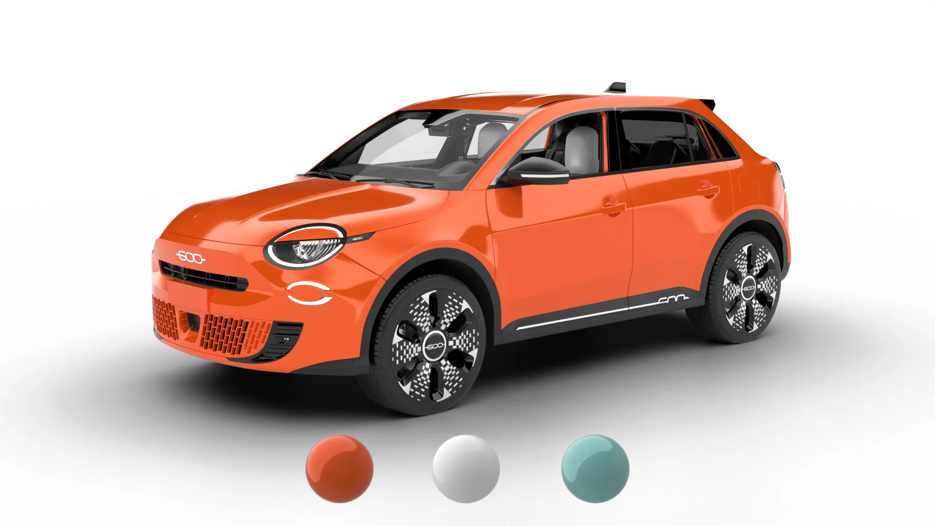 Fiat 600e 2024 3D Model .c4d .max .obj .3ds .fbx .stl .blend 