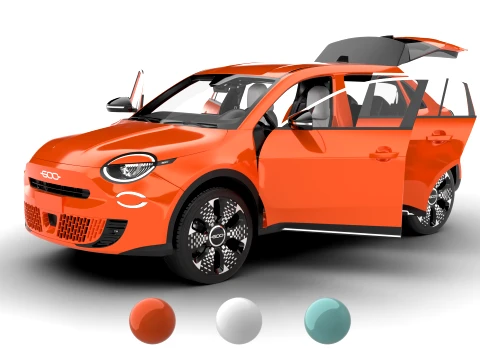 Fiat 600e 2024 HQ 3D Model