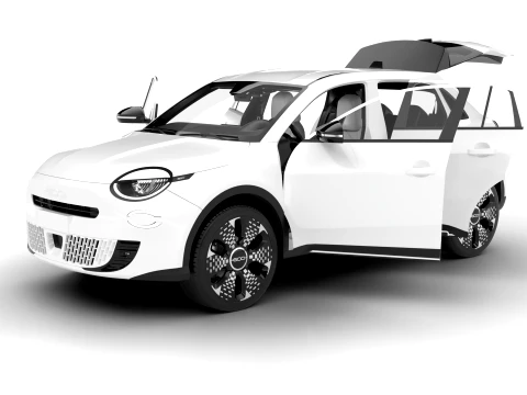 Fiat 600e 2024 HQ 3D Model