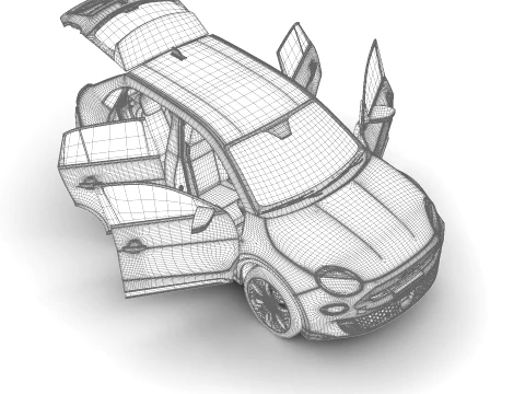 Fiat 600e 2024 HQ 3D Model