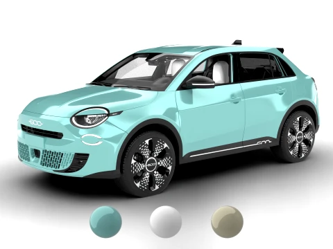 Fiat 600 Hybrid 2024 3D Model