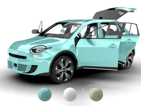 Fiat 600 Hybrid 2024 HQ 3D Model