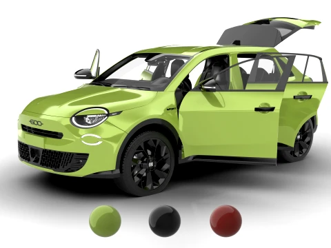 Fiat 600 Sport 2024 HQ 3D Model