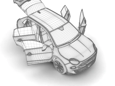Fiat 600 Benzina 2024 HQ 3D Model