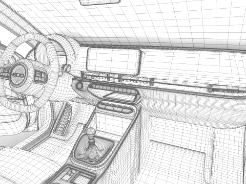 Fiat 600 Benzina 2024 HQ 3D Model
