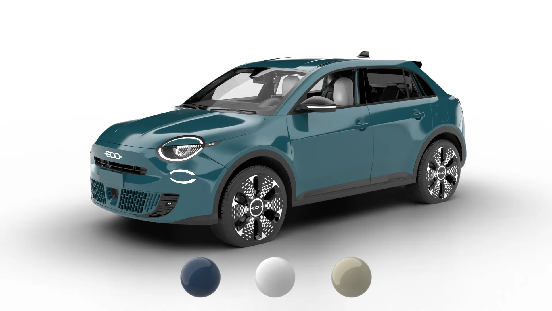 Fiat 600 Petrol 2026 3D Model .c4d .max .obj .3ds .fbx .stl .blend 