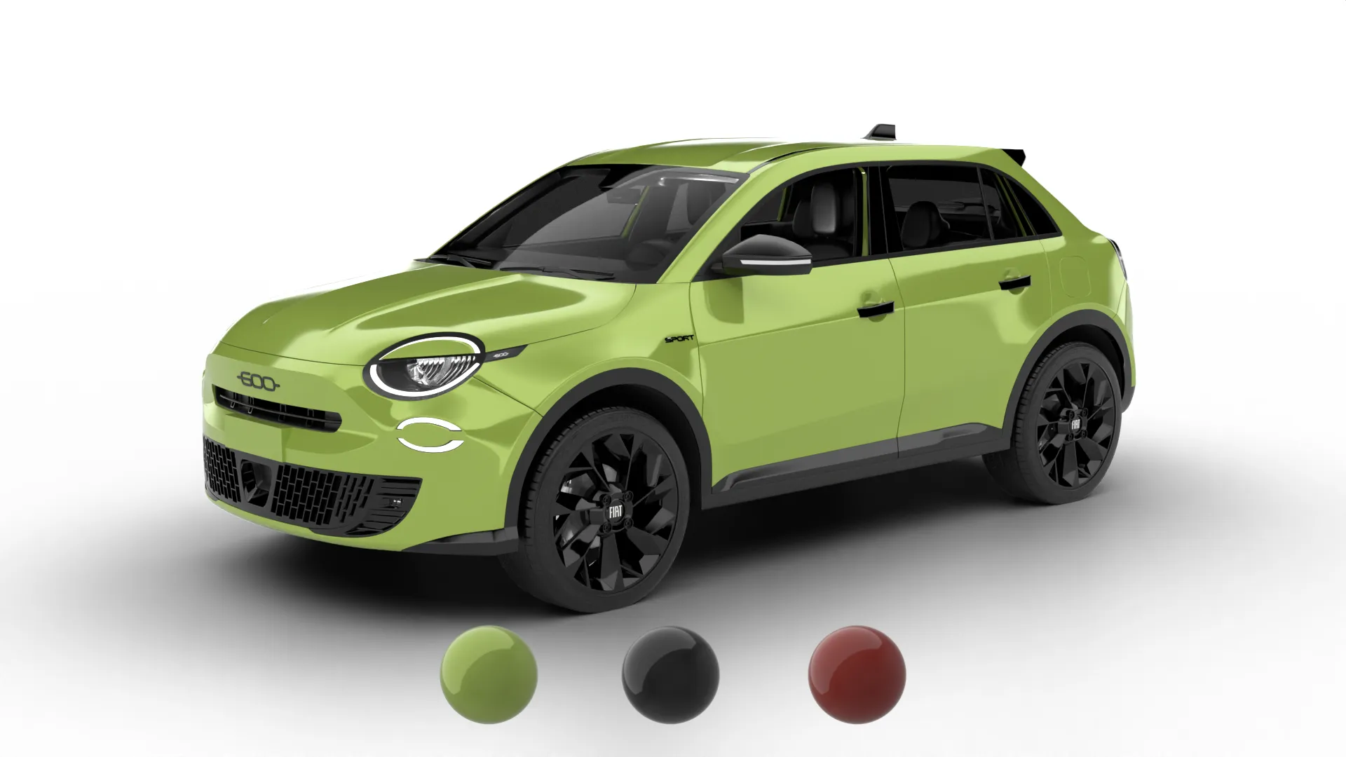 Fiat 600 Sport 2024 3D Model .c4d .max .obj .3ds .fbx .stl .blend 