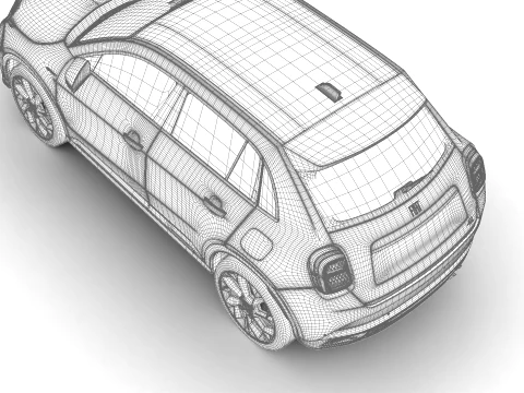 Fiat 600 Sport 2024 3D Model