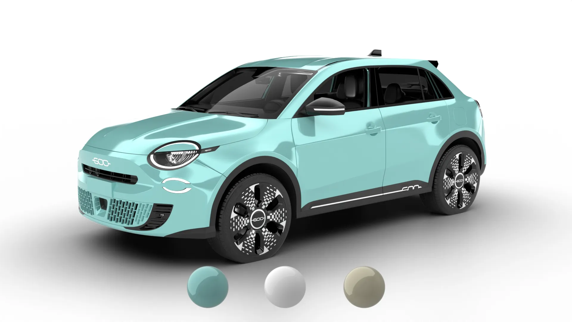 Fiat 600 Hybrid 2024 3D Model .c4d .max .obj .3ds .fbx .stl .blend 