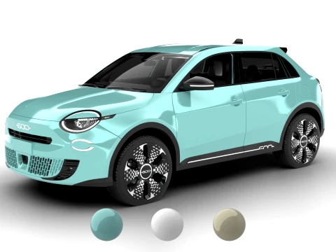 Fiat 600 Hybrid 2024 3D Модель