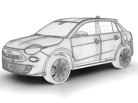 Fiat 600 Hybrid 2024 3D Model