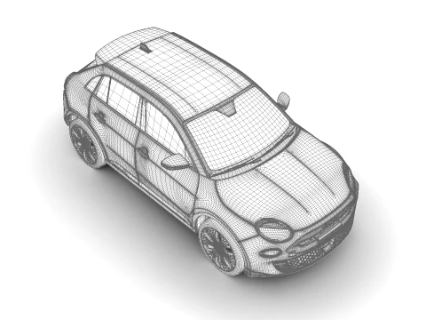 Fiat 600 Hybrid 2024 3D Model