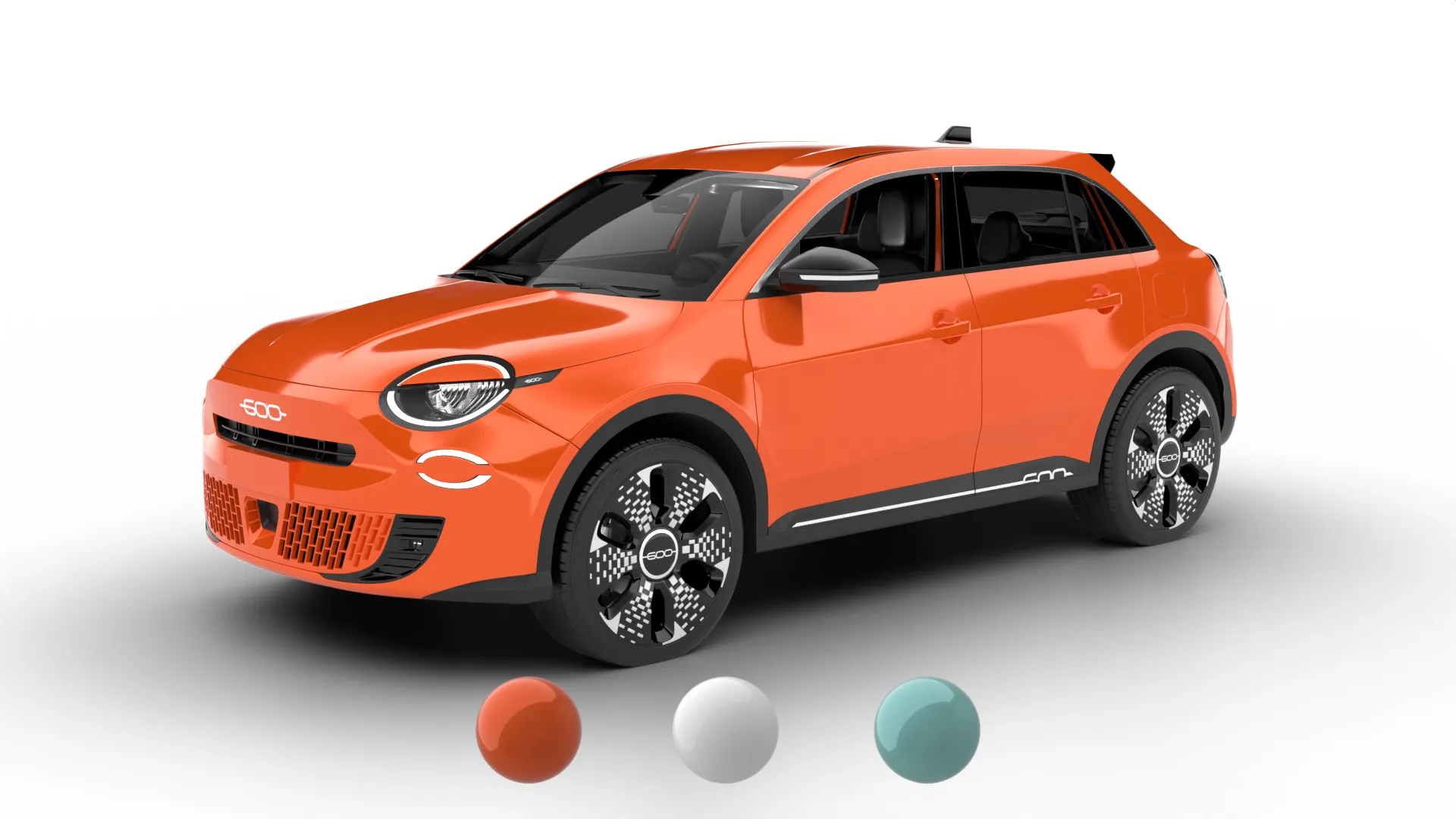 Fiat 600e 2024 3D Model .c4d .max .obj .3ds .fbx .stl .blend
