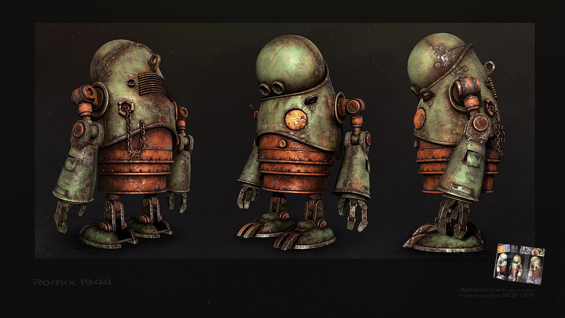 Robot Romix 1944 3D Model .c4d .max .obj .3ds .fbx .stl .blend 