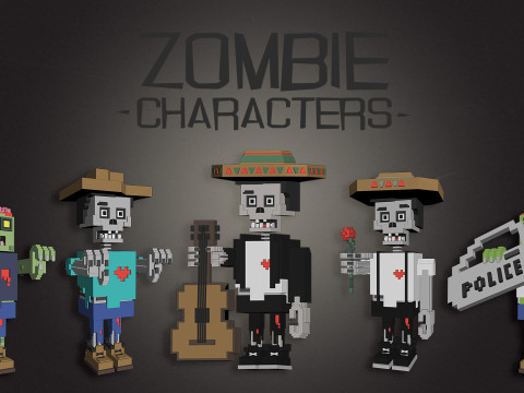 Zombie Characters 3D Model