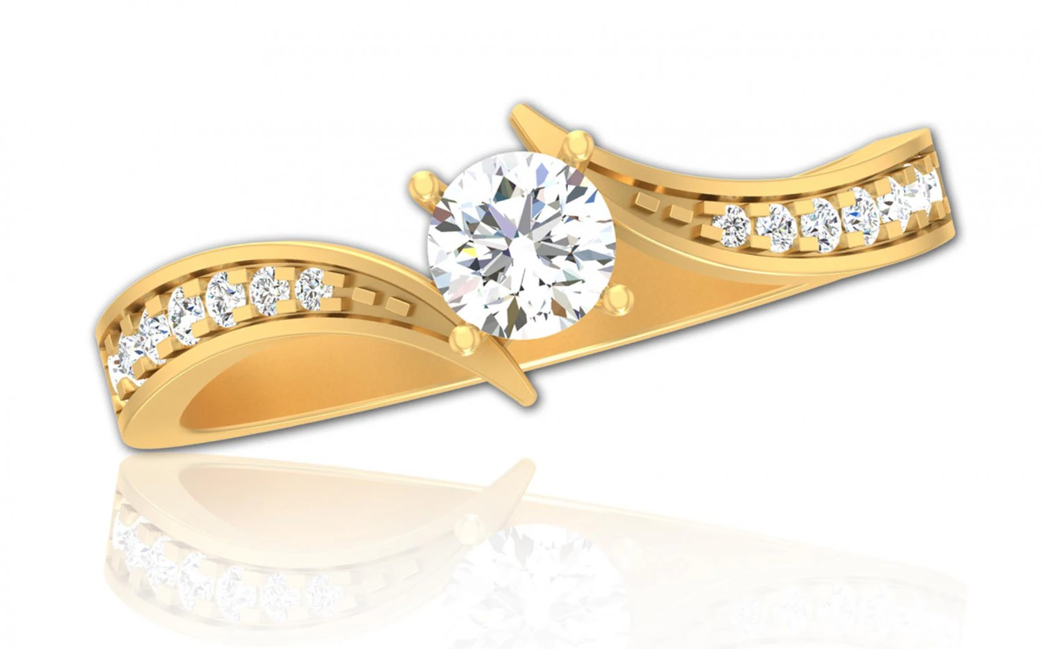 Engagement Ring 3D Model .c4d .max .obj .3ds .fbx .stl .blend 