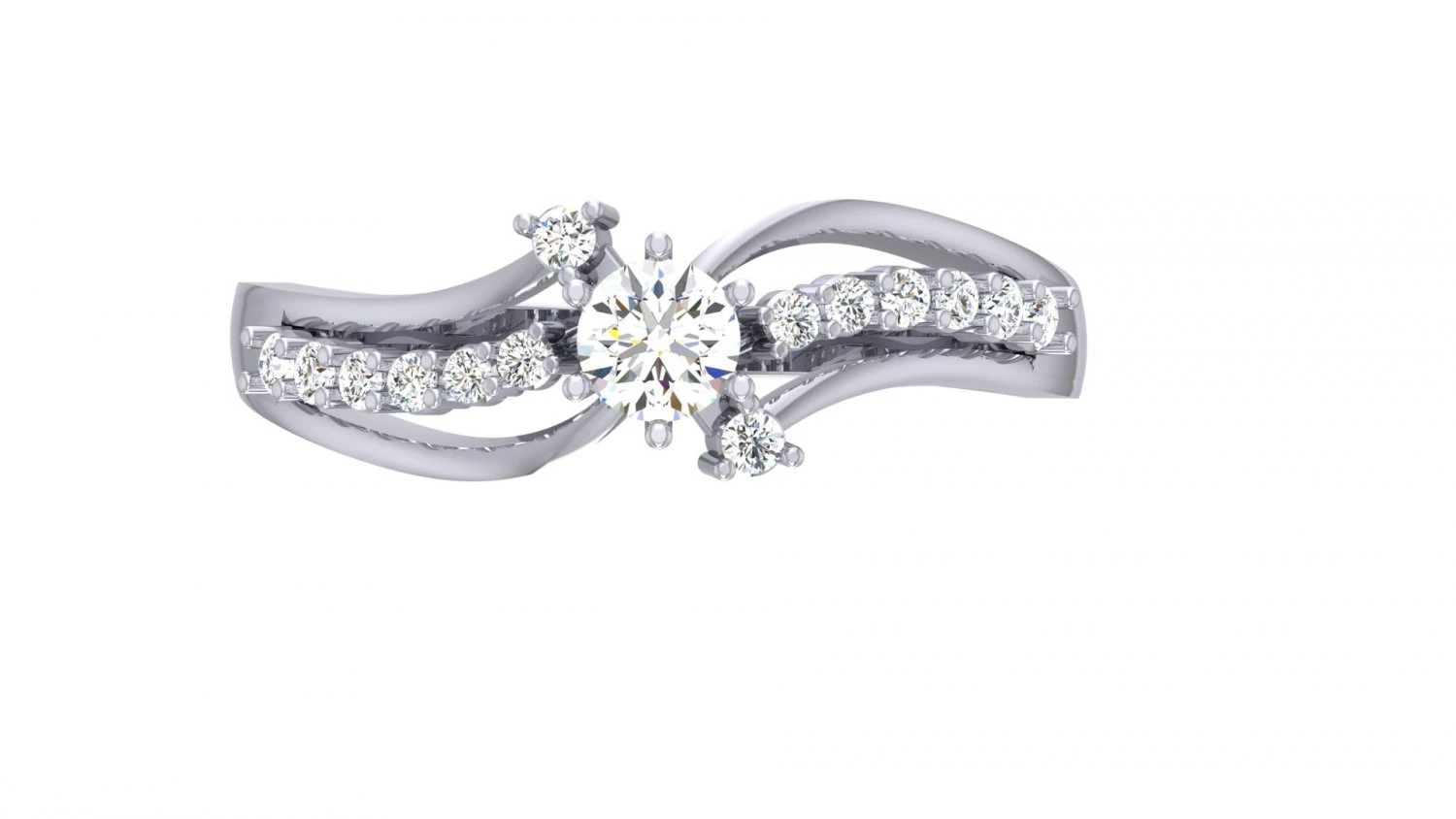 Engagement Ring 3D Model .c4d .max .obj .3ds .fbx .stl .blend 