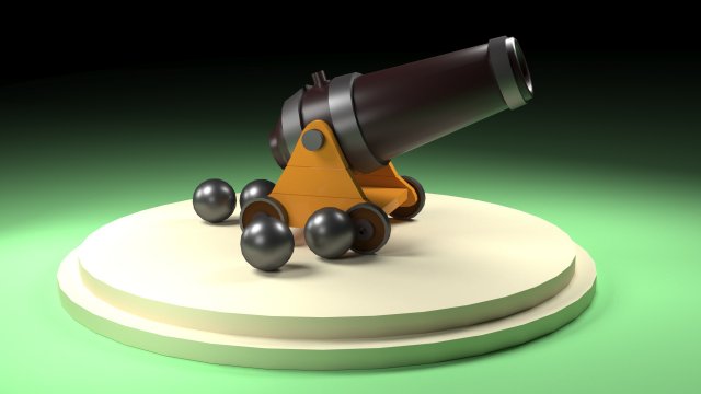 Old Cartoon Cannon 01 3D मॉडल .c4d .max .obj .3ds .fbx .stl .blend 