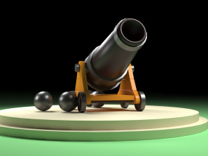 Old Cartoon Cannon 01 3D मॉडल