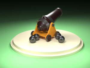 Old Cartoon Cannon 01 3D मॉडल