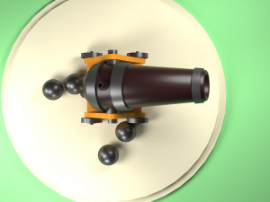 Old Cartoon Cannon 01 3D मॉडल