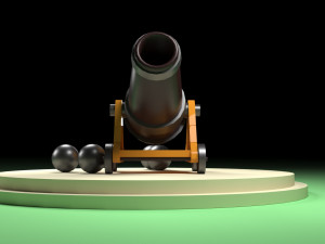 Old Cartoon Cannon 01 3D मॉडल