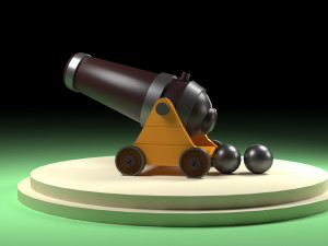 Old Cartoon Cannon 01 3D मॉडल