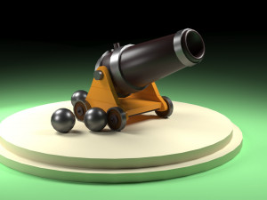 Old Cartoon Cannon 01 3D मॉडल