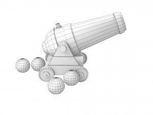 Old Cartoon Cannon 01 3D मॉडल