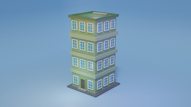 Low Poly Building 14 3D मॉडल .c4d .max .obj .3ds .fbx .stl .blend 