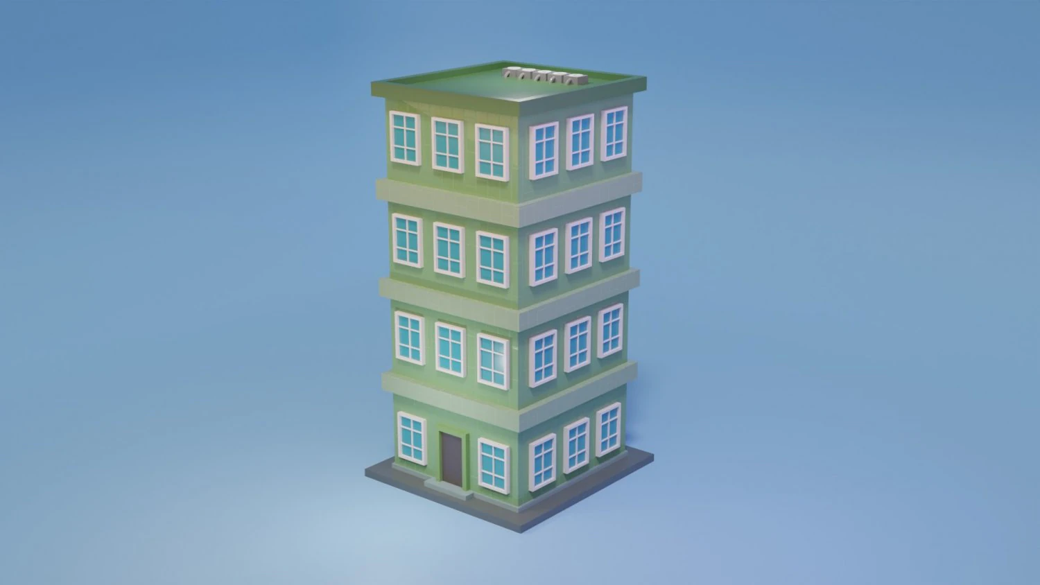 Low Poly Building 14 3D Model .c4d .max .obj .3ds .fbx .stl .blend 