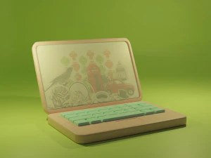 Port&aacute;til de dibujos animados de baja poli 01 Modelo 3D