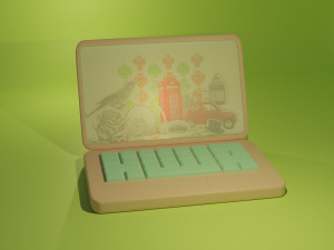Low Poly Cartoon Laptop 01 3D Model